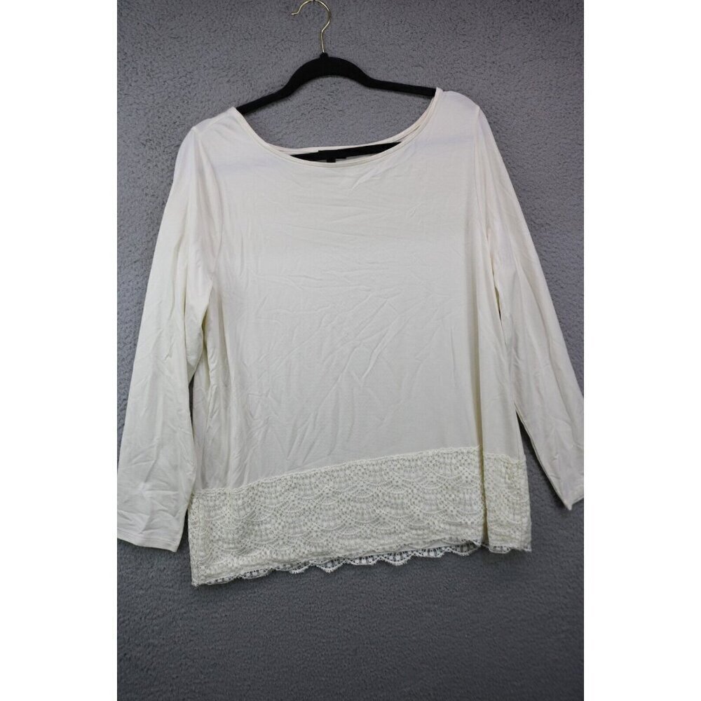 Talbots Woman Long Sleeve Ivory‎ Tunic-Lace-Size 1X
